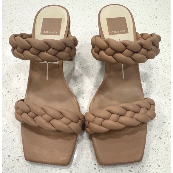 Dolce Vita Shoes - Women's Dolce‎ Vita Tan Braided Double-Strap Slide size 7 Heels